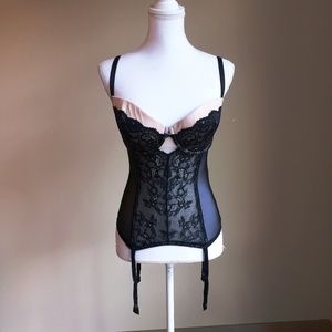 New Victoria's Secret 36D Black Lace Teddy Corset